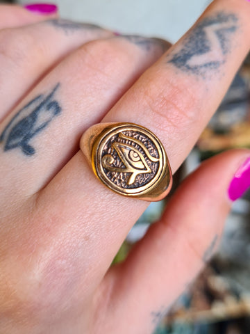 Bronze Eye of Ra ring