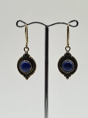 Lapis Lazuli Moon large drop earrings