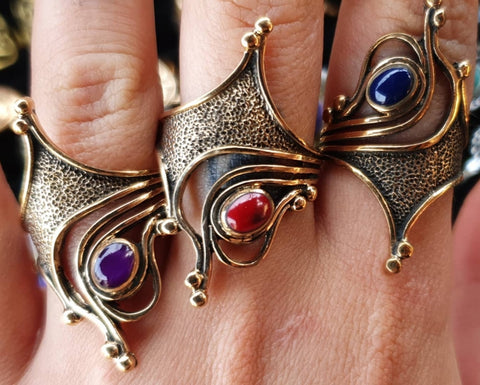 Gemstone Tribal Bronze ring