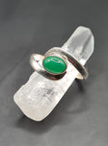 Green chalcedony ring