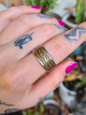 Copper & Brass Knot ring