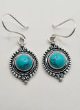 Blue Howlite Moon large drop earrings