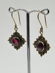 Garnet Diamond large drop earrings