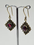 Garnet Diamond large drop earrings