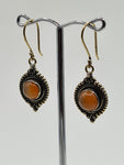 Carnelian Moon large drop earrings