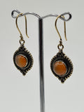 Carnelian Moon large drop earrings