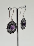 Amethyst Sun large drop earrings