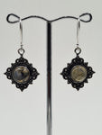Labradorite Diamond large drop earrings