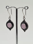 Rose Quartz Moon large drop earrings