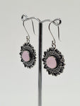 Rose Quartz Sun large drop earrings