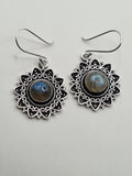 Labradorite Sun large drop earrings